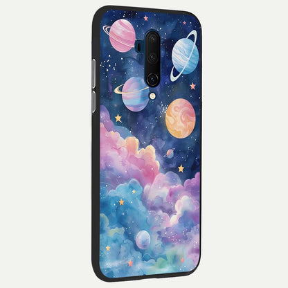  Cosmic Planet Dreams back cover For OnePlus 7T Pro slim fit glass case with vibrant aesthetic design