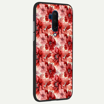  Crimson Love Petals back cover For OnePlus 7T Pro slim fit glass case with vibrant aesthetic design