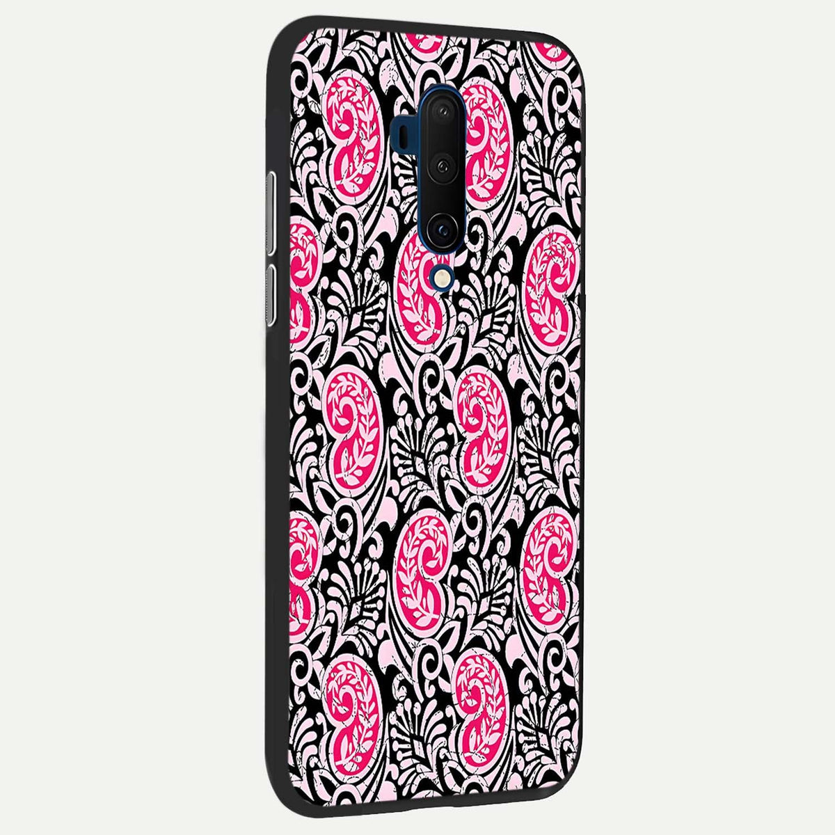  Crimson Paisley Charm back cover For OnePlus 7T Pro slim fit glass case with vibrant aesthetic design