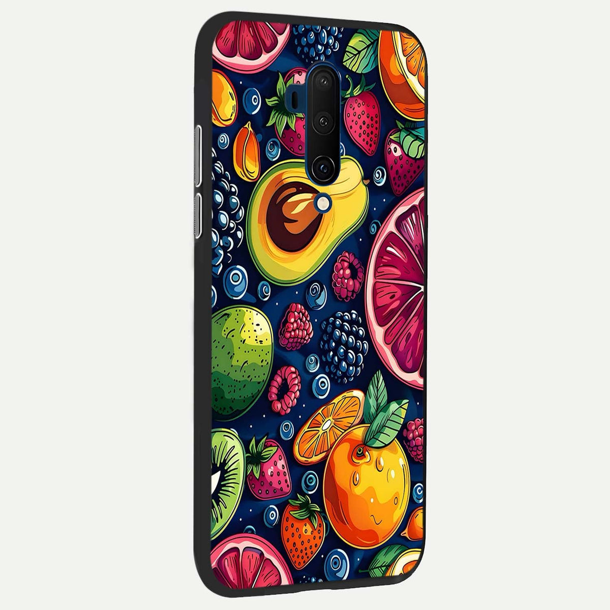  Cute Fruits Art back cover For OnePlus 7T Pro slim fit glass case with vibrant aesthetic design