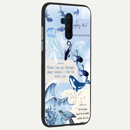  Faithful Ocean Promise back cover For OnePlus 7T Pro slim fit glass case with vibrant aesthetic design