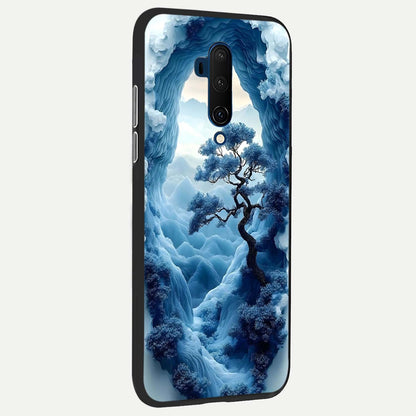  Frozen Serenity Gate back cover For OnePlus 7T Pro slim fit glass case with vibrant aesthetic design