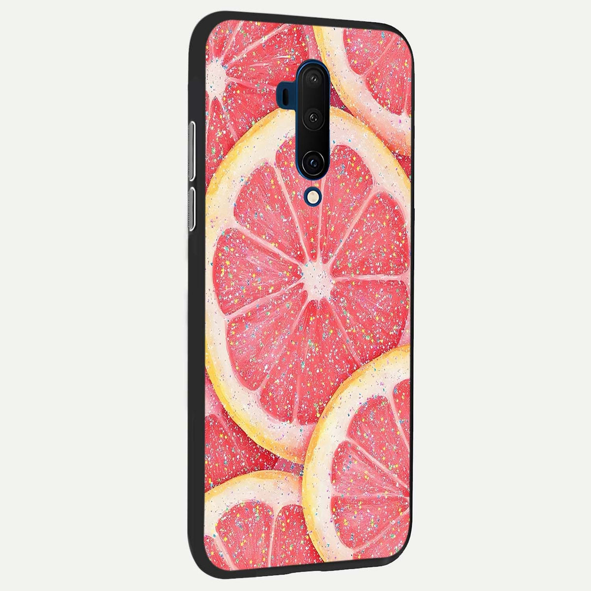  Glitter Grapefruit back cover For OnePlus 7T Pro slim fit glass case with vibrant aesthetic design