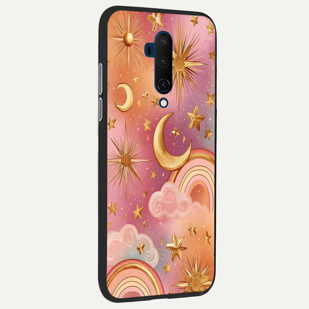  Golden Celestial Dreams back cover For OnePlus 7T Pro slim fit glass case with vibrant aesthetic design