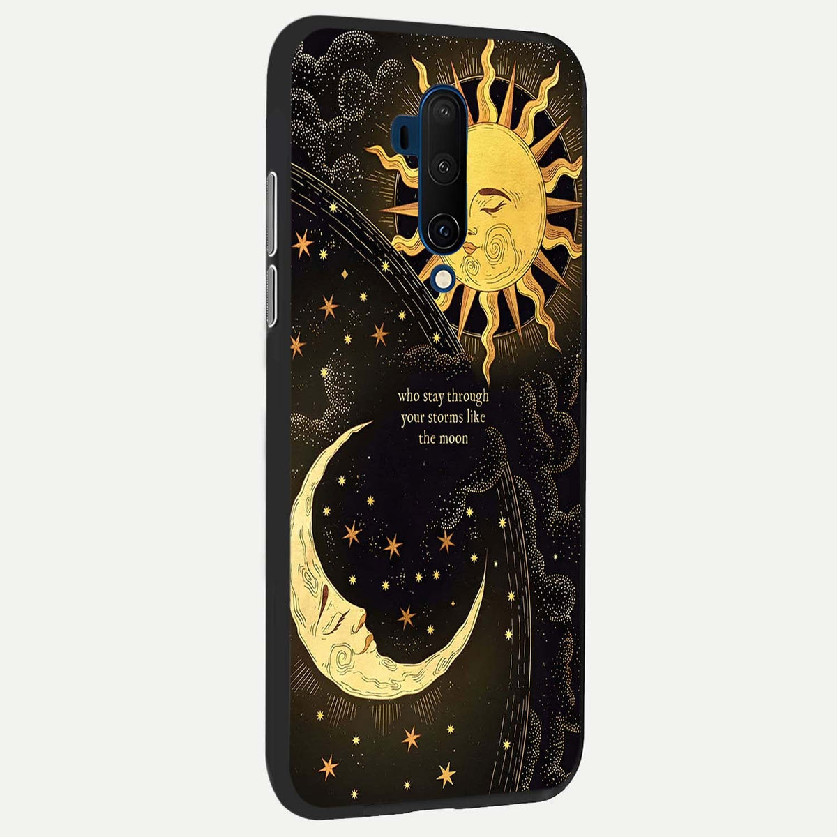  Golden Lunar Love back cover For OnePlus 7T Pro slim fit glass case with vibrant aesthetic design