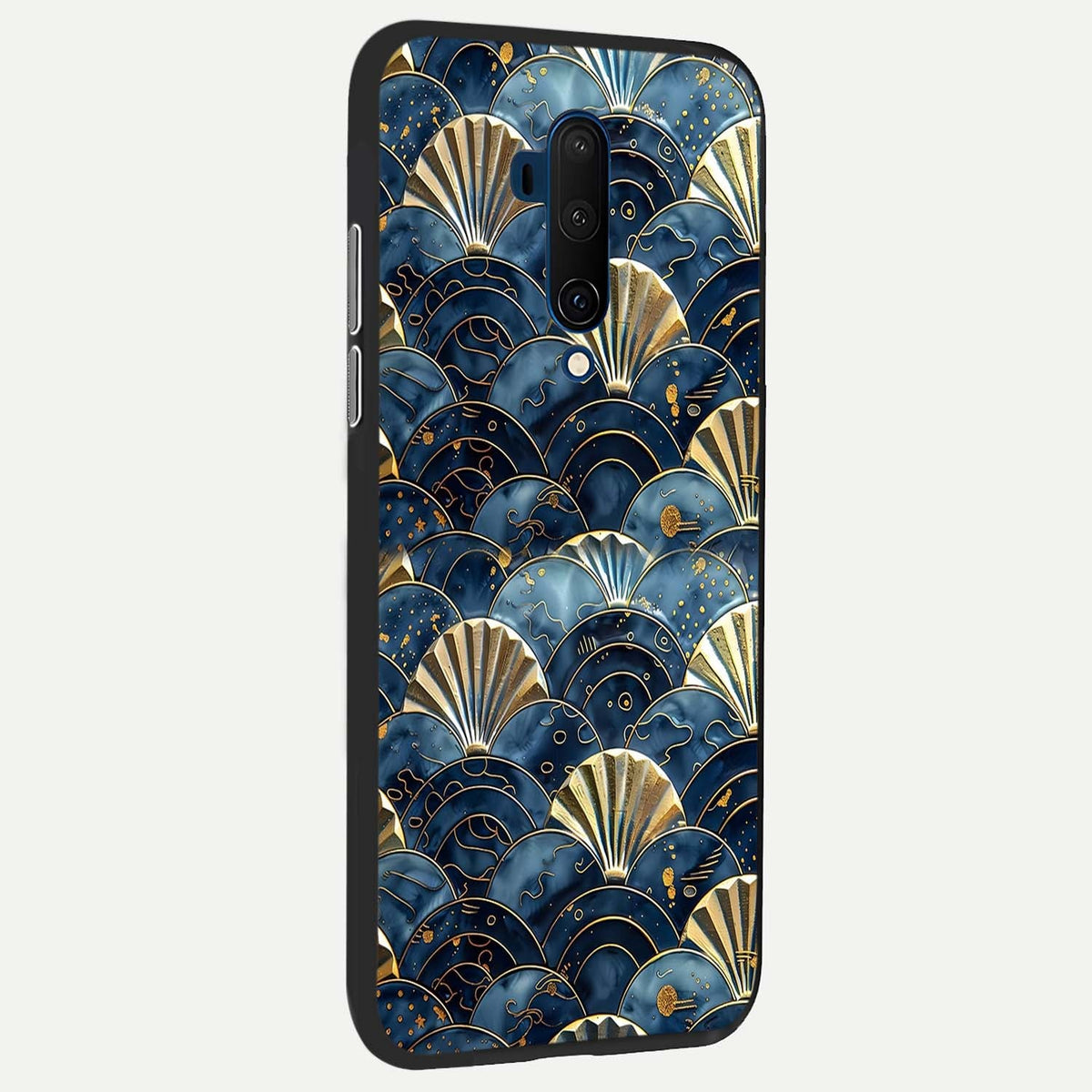  Golden Wave Luxe back cover For OnePlus 7T Pro slim fit glass case with vibrant aesthetic design