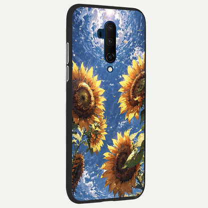  Heavenly Sunflower Rise back cover For OnePlus 7T Pro slim fit glass case with vibrant aesthetic design