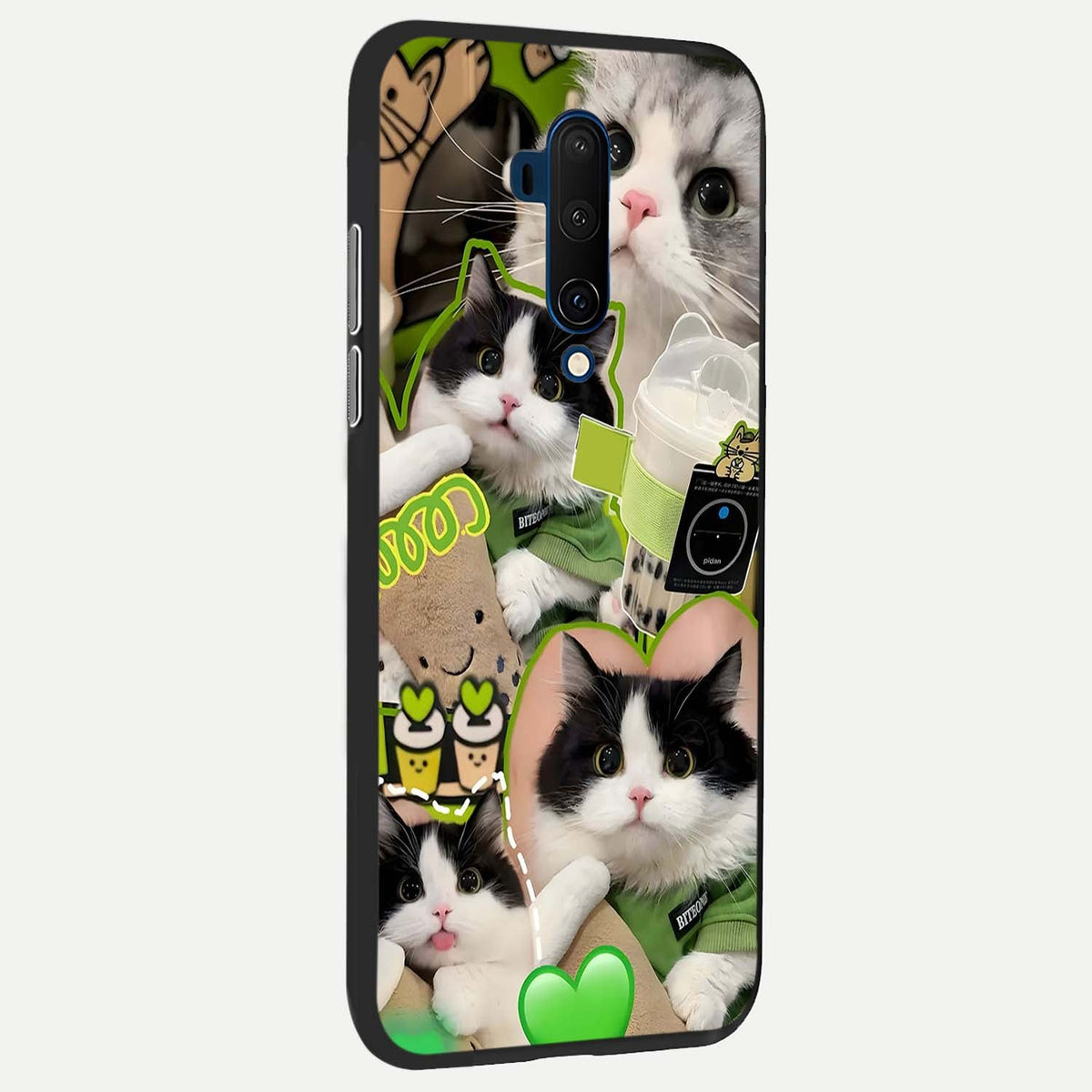  Matcha Cats Mood back cover For OnePlus 7T Pro slim fit glass case with vibrant aesthetic design