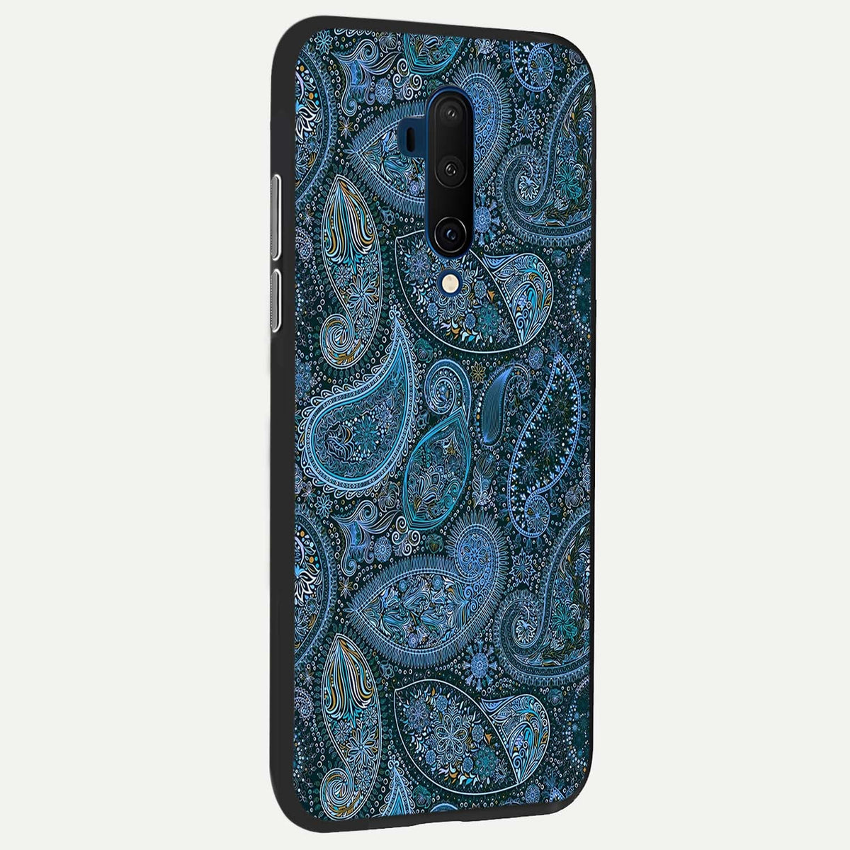  Midnight Paisley Glow back cover For OnePlus 7T Pro slim fit glass case with vibrant aesthetic design