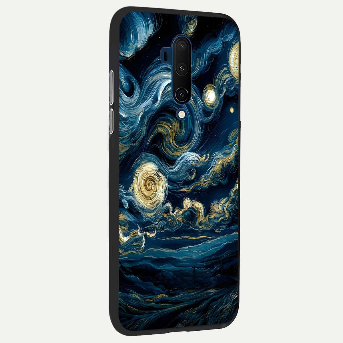  Midnight Sky Whirl back cover For OnePlus 7T Pro slim fit glass case with vibrant aesthetic design