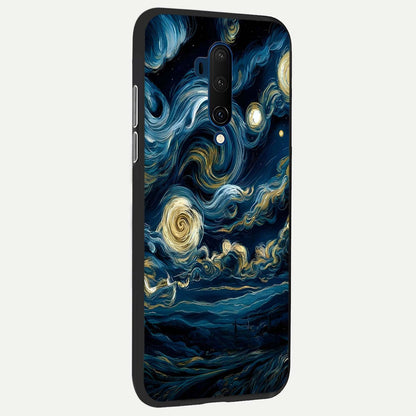  Midnight Sky Whirl back cover For OnePlus 7T Pro slim fit glass case with vibrant aesthetic design
