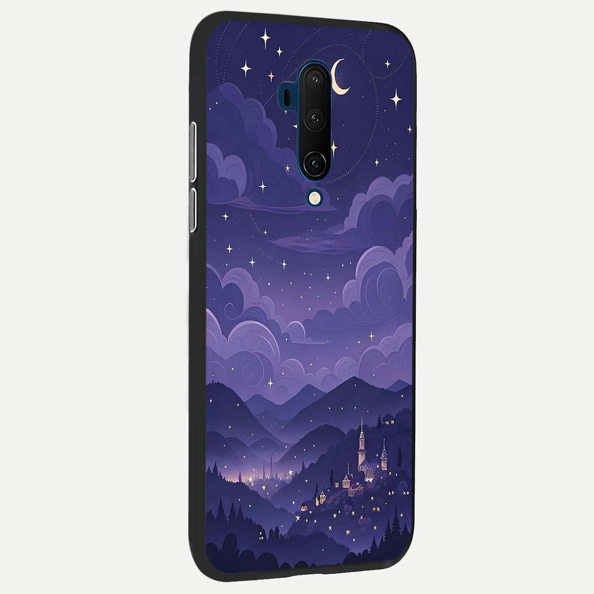  Minimal Night View back cover For OnePlus 7T Pro slim fit glass case with vibrant aesthetic design