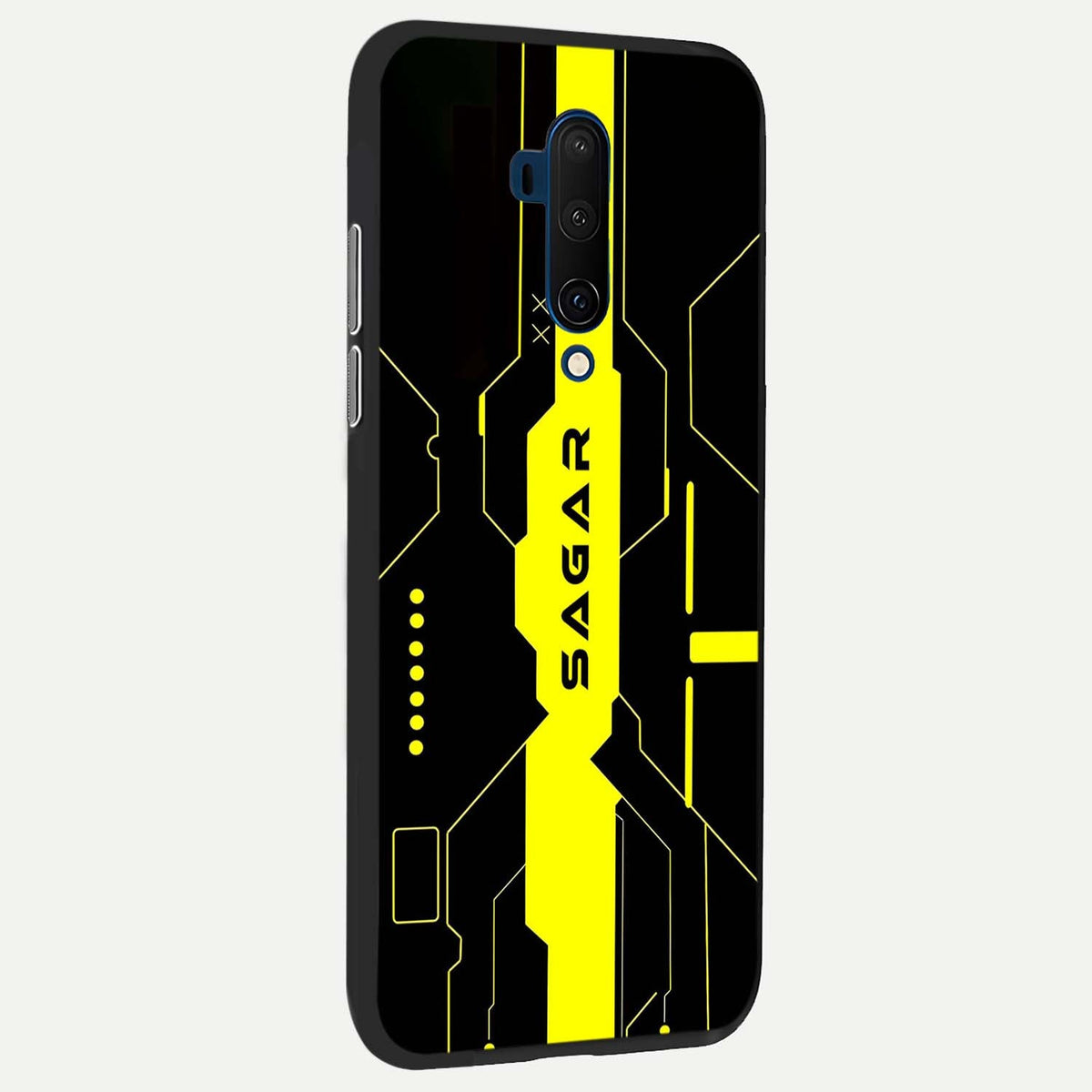  Neon CYBERPUNK Custom Name back cover For OnePlus 7T Pro slim fit glass case with vibrant aesthetic design