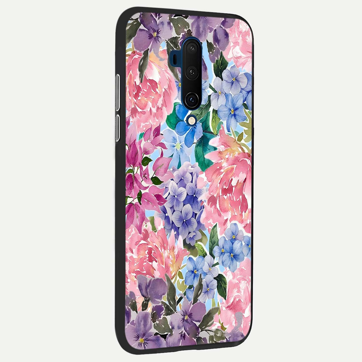  Pastel Floral Mix back cover For OnePlus 7T Pro slim fit glass case with vibrant aesthetic design