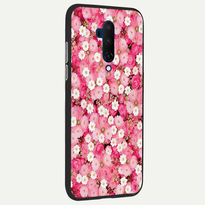  Pink Daisy Bliss back cover For OnePlus 7T Pro slim fit glass case with vibrant aesthetic design