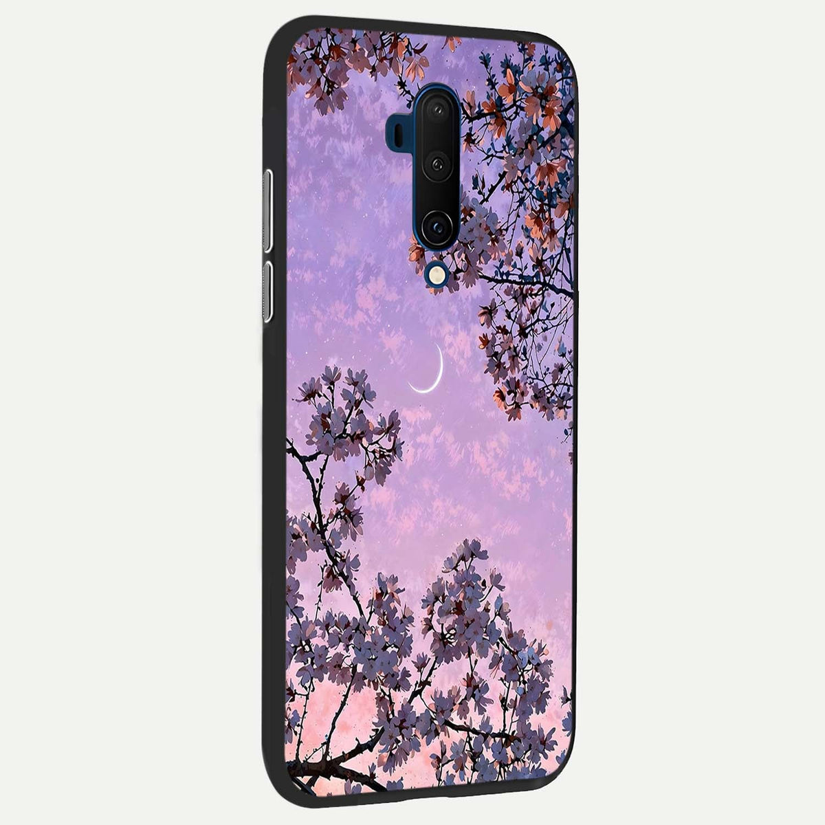  Purple Serenity Moon back cover For OnePlus 7T Pro slim fit glass case with vibrant aesthetic design