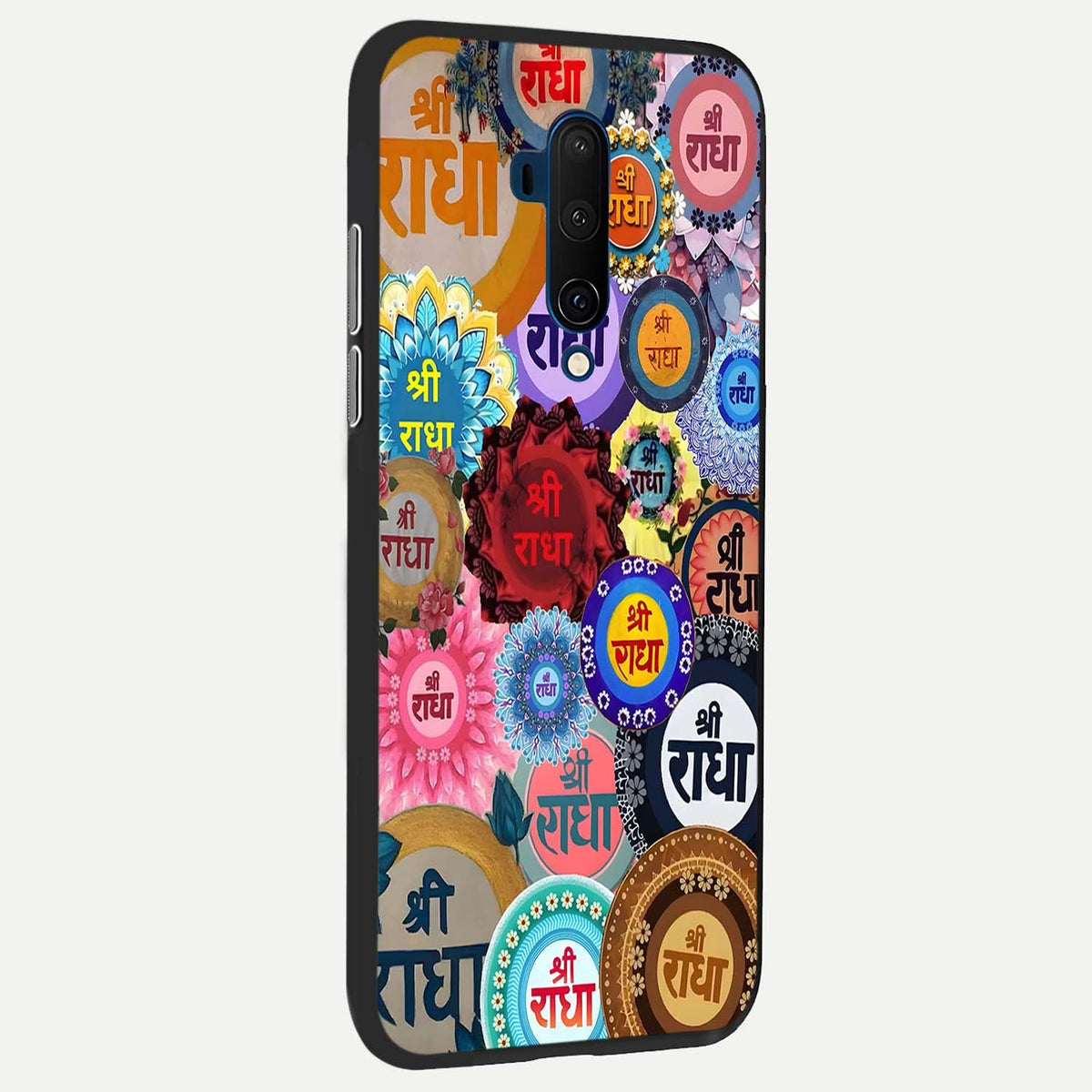 Radha Divine Bloom back cover For OnePlus 7T Pro slim fit glass case with vibrant aesthetic design