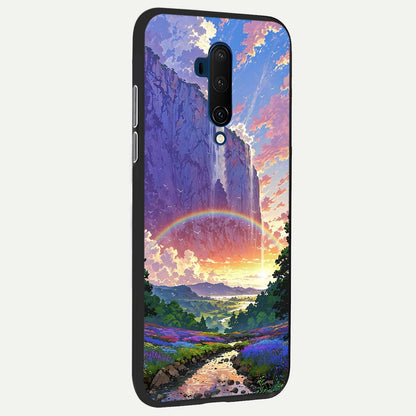  Rainbow Valley Dream back cover For OnePlus 7T Pro slim fit glass case with vibrant aesthetic design