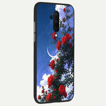  Rose Drift Flowers back cover For OnePlus 7T Pro slim fit glass case with vibrant aesthetic design