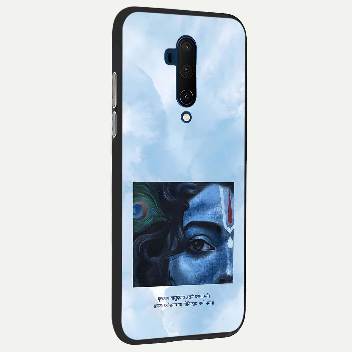 Spiritual Krishna back cover For OnePlus 7T Pro slim fit glass case with vibrant aesthetic design