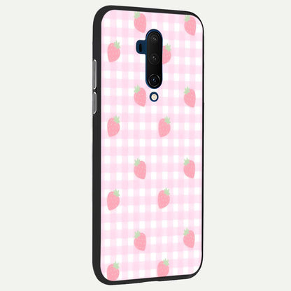  Strawberry Picnic Love back cover For OnePlus 7T Pro slim fit glass case with vibrant aesthetic design