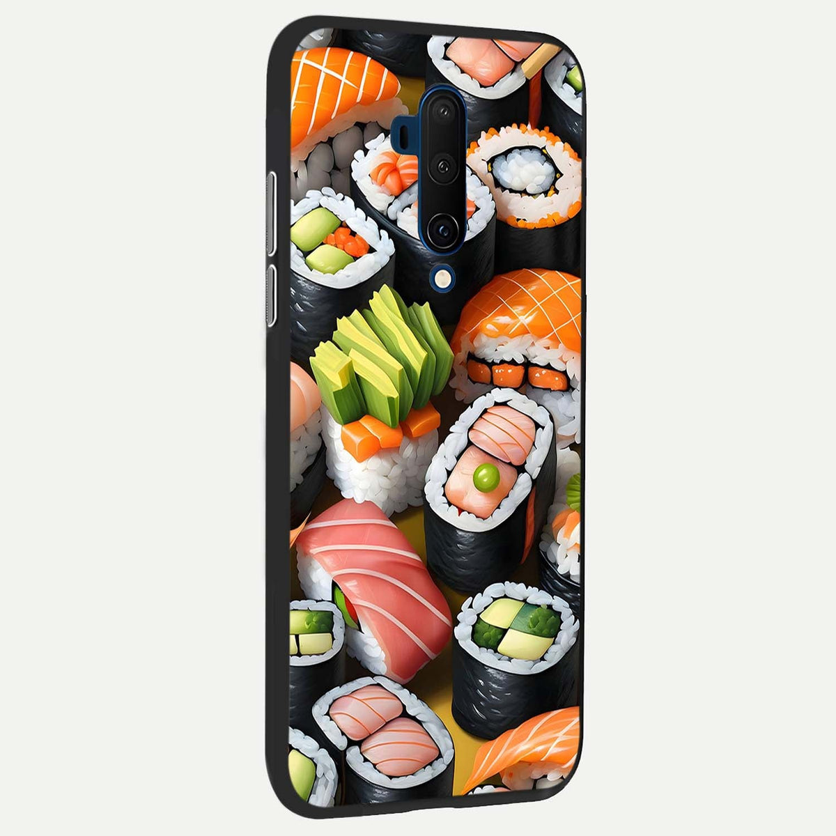  Sushi Food Pattern back cover For OnePlus 7T Pro slim fit glass case with vibrant aesthetic design
