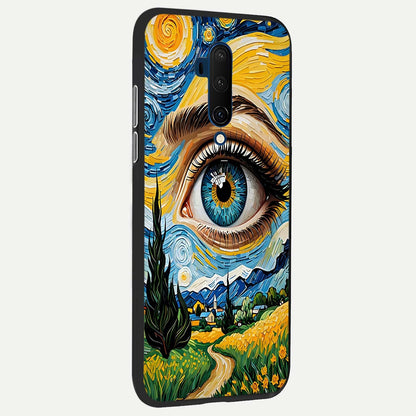  Van Gogh Eye back cover For OnePlus 7T Pro slim fit glass case with vibrant aesthetic design