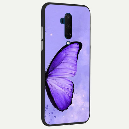  Violet Dream Wing back cover For OnePlus 7T Pro slim fit glass case with vibrant aesthetic design