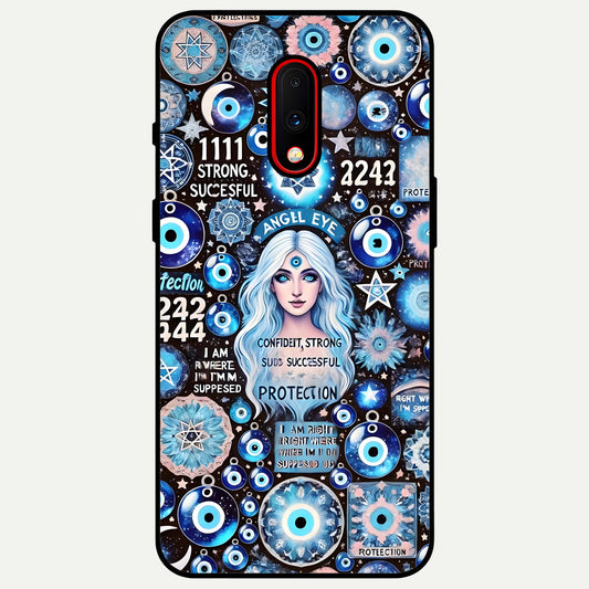  Angel Aura Shield Glass Case For OnePlus 7 back cover – full design glossy printed glass finish