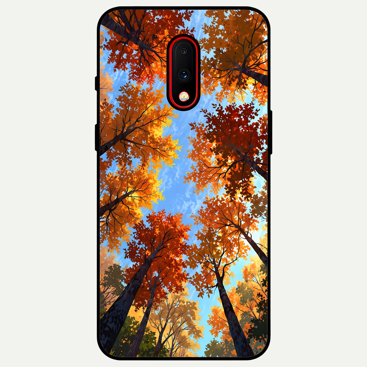  Autumn Sky Rise Glass Case For OnePlus 7 back cover – full design glossy printed glass finish