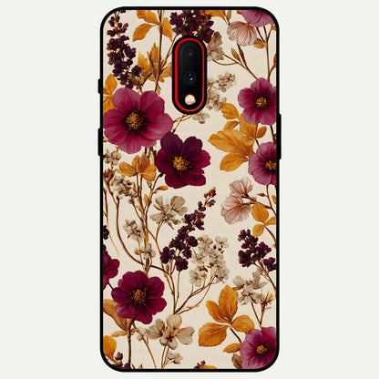  Autumn Wine Bloom Glass Case For OnePlus 7 back cover – full design glossy printed glass finish