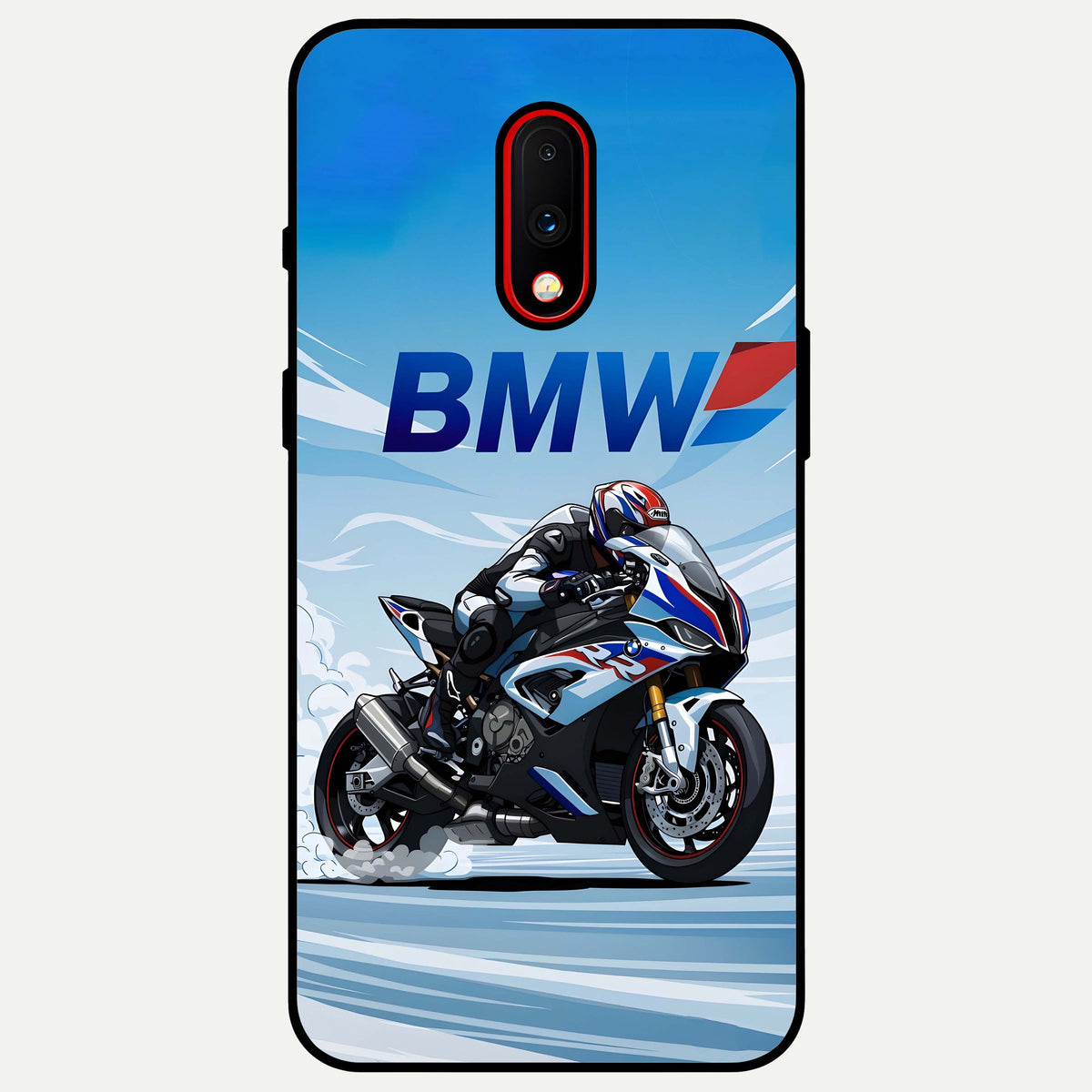  BMW Power Drift Glass Case For OnePlus 7 back cover – full design glossy printed glass finish