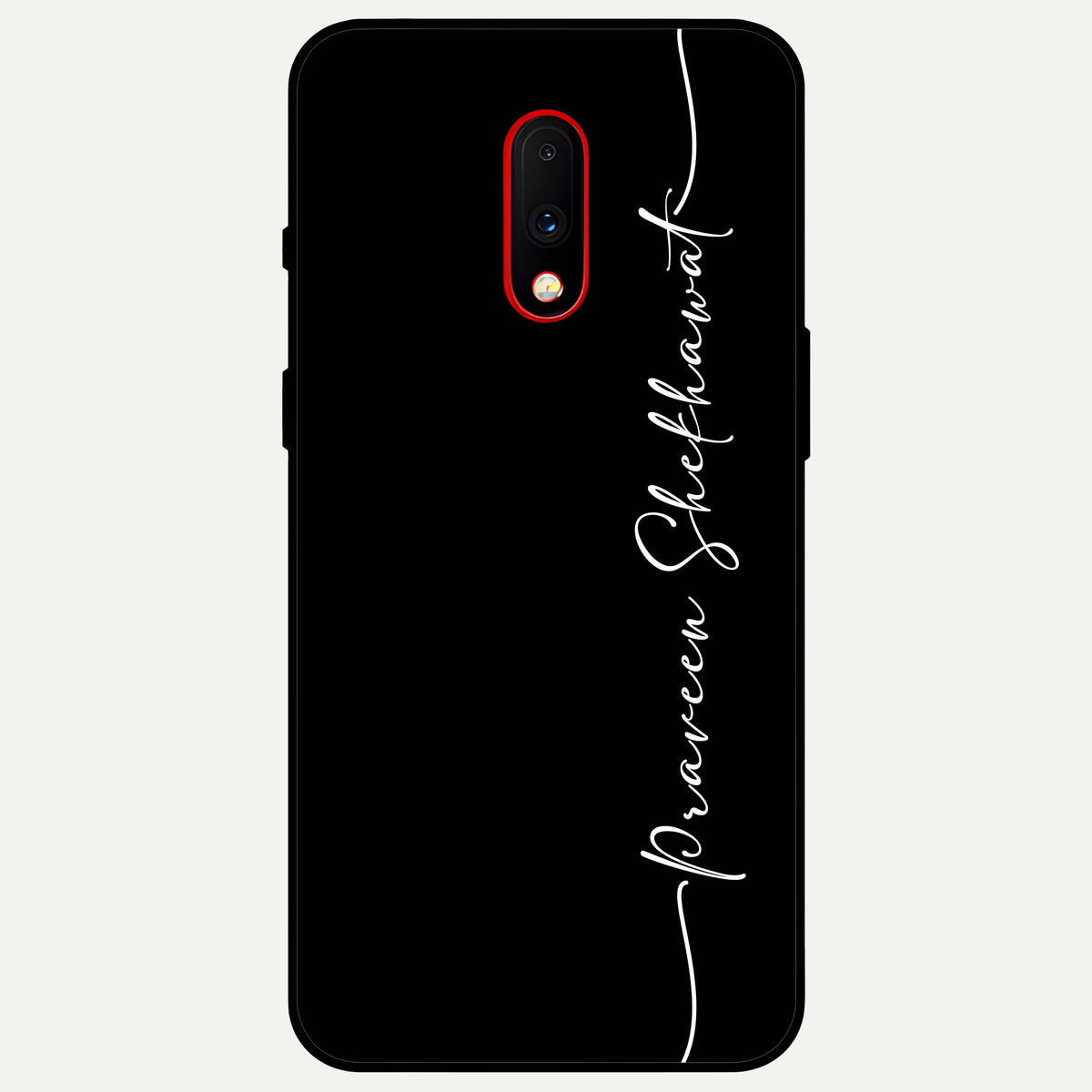 Black Tune Custom Name Glass Case For OnePlus 7 back cover – full design glossy printed glass finish