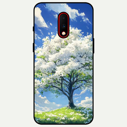  Blossom Sky Serenity Glass Case For OnePlus 7 back cover – full design glossy printed glass finish