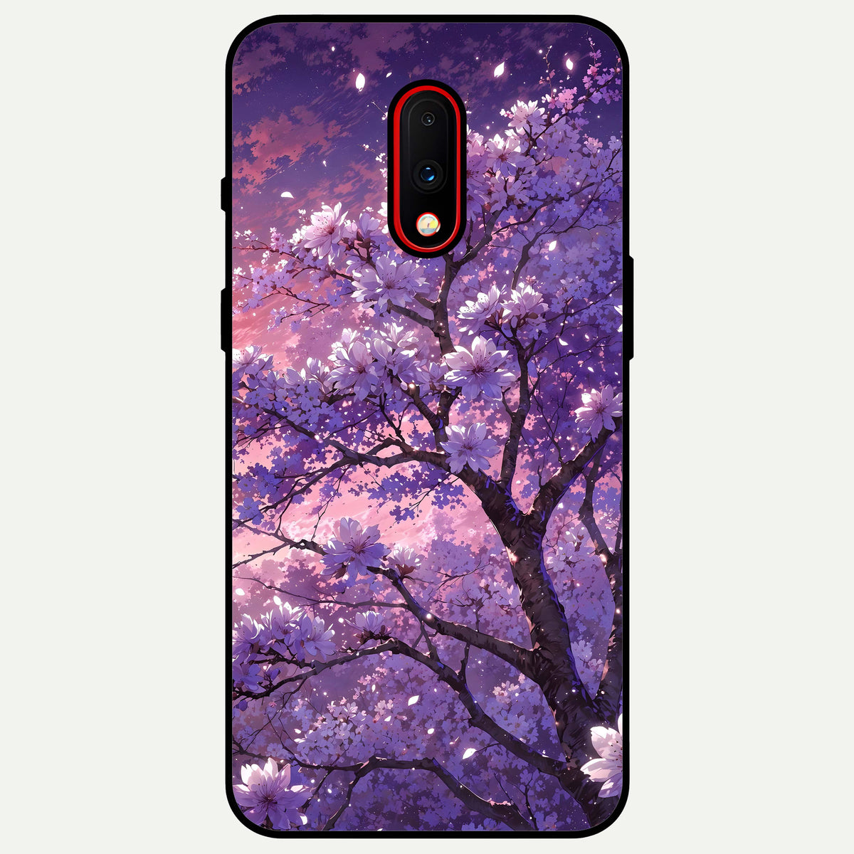  Blossom Tree Glass Case For OnePlus 7 back cover – full design glossy printed glass finish