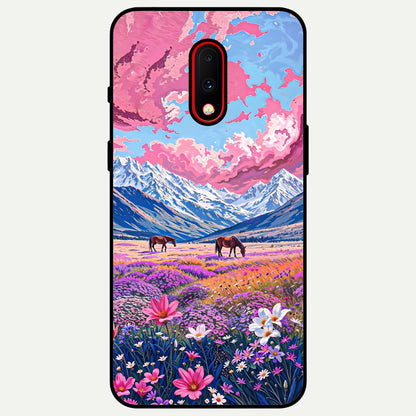 Blossom Valley Dream Glass Case For OnePlus 7 back cover – full design glossy printed glass finish