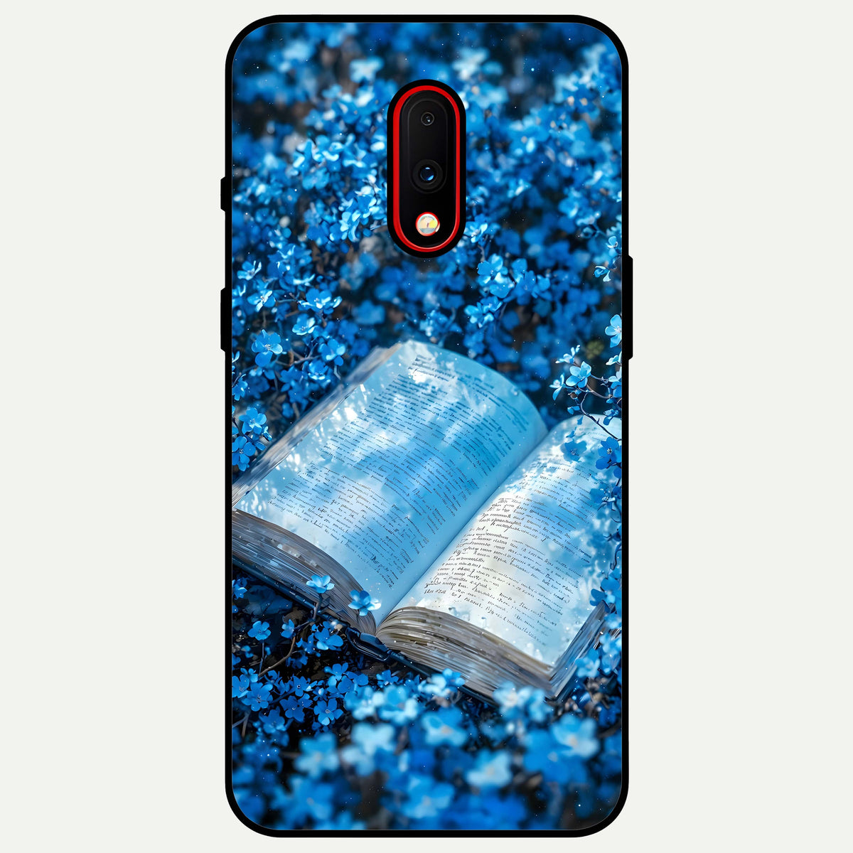  Blue Bloom Tales Glass Case For OnePlus 7 back cover – full design glossy printed glass finish