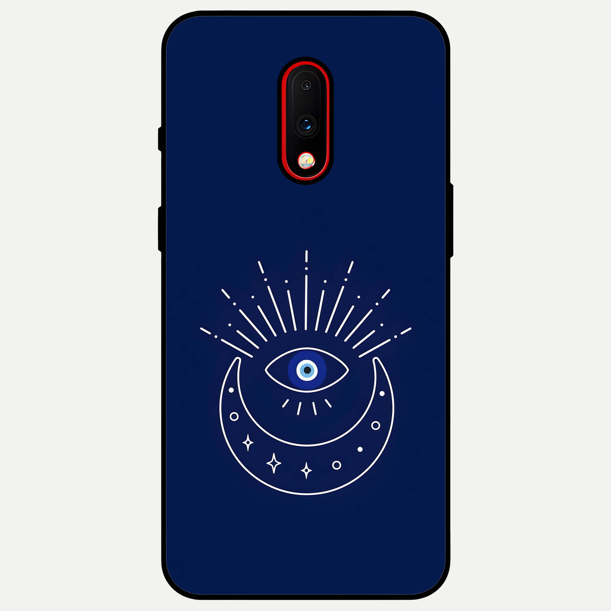  Blue Evil Eye Glass Case For OnePlus 7 back cover – full design glossy printed glass finish