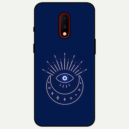  Blue Evil Eye Glass Case For OnePlus 7 back cover – full design glossy printed glass finish