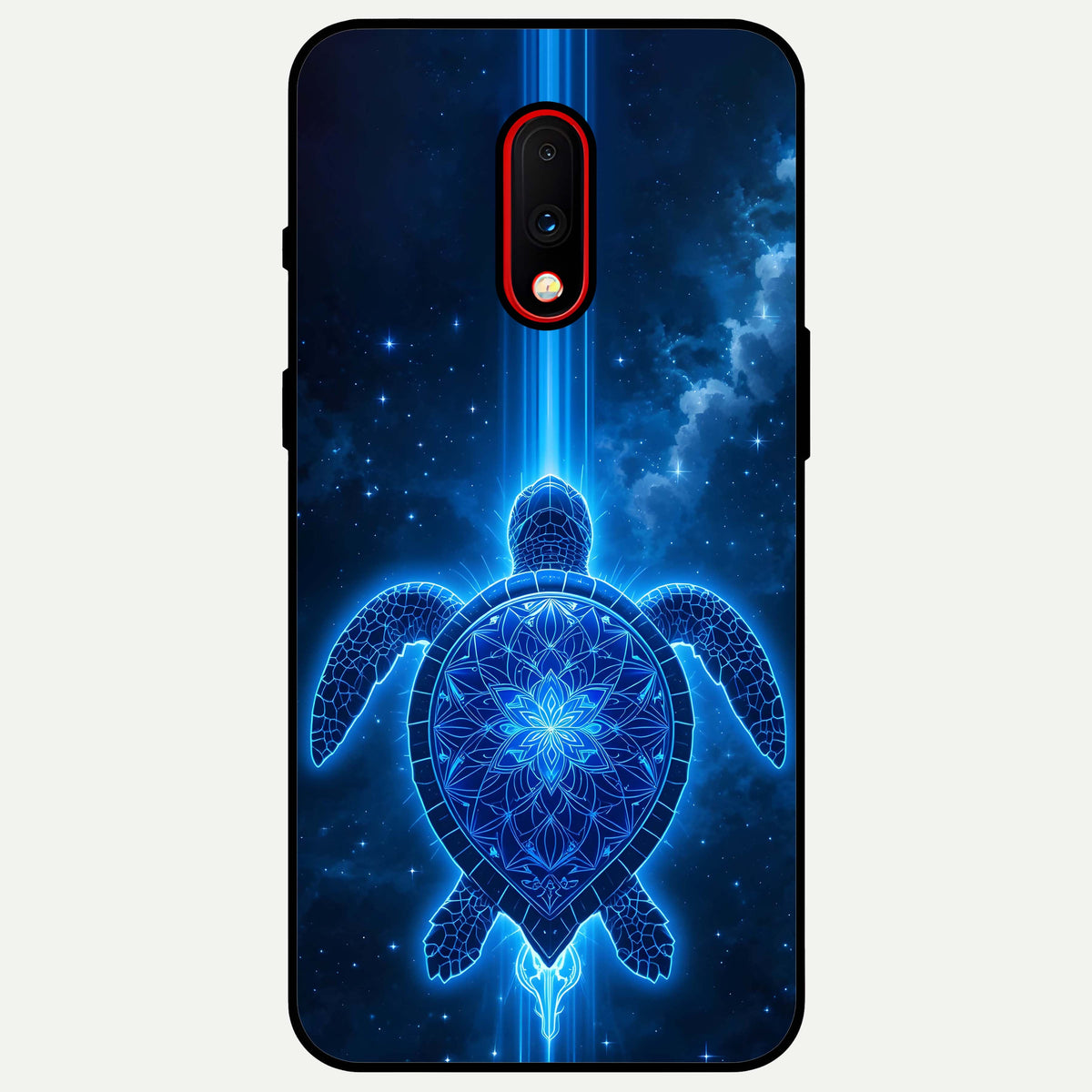  Blue Galaxy Turtle Glass Case For OnePlus 7 back cover – full design glossy printed glass finish