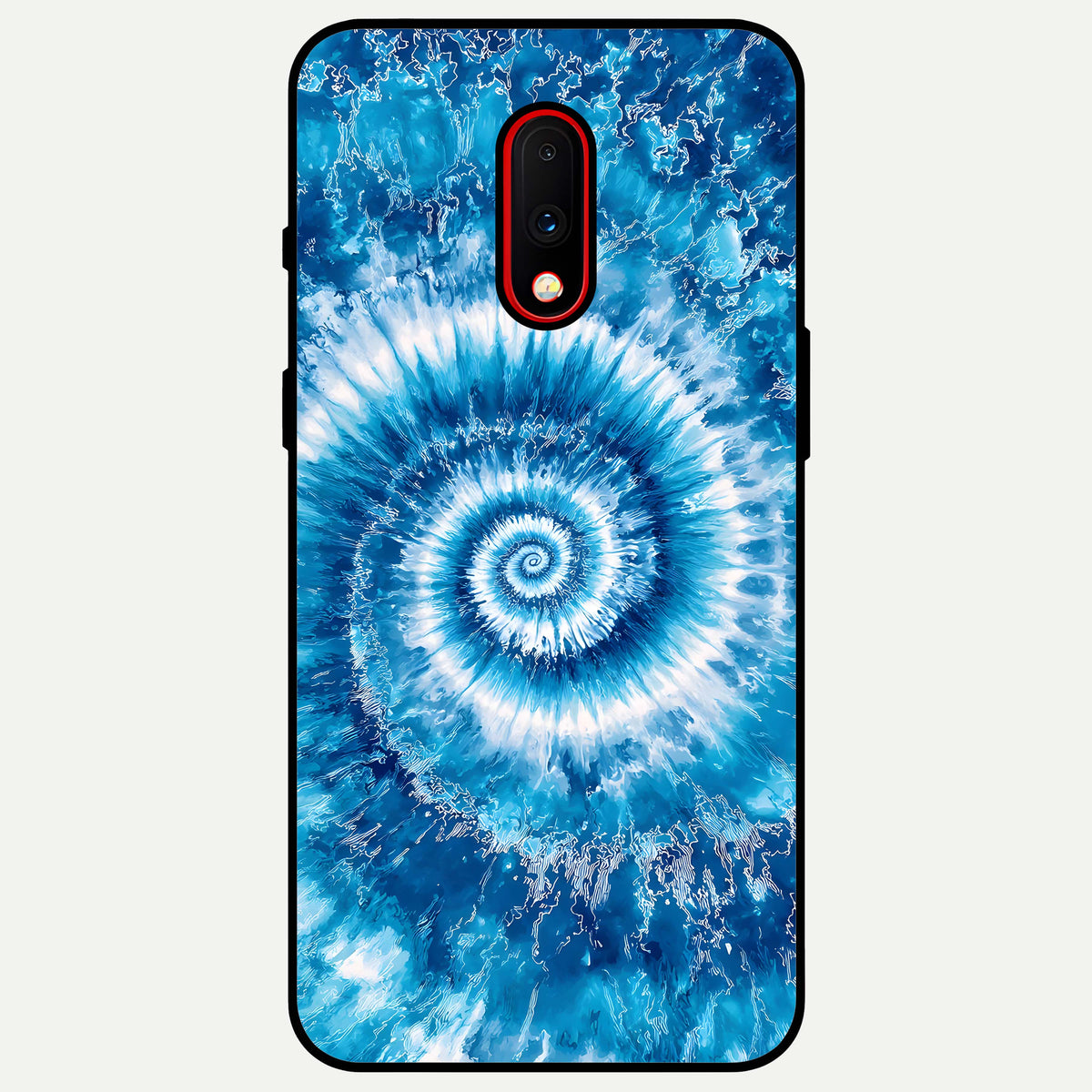  Blue Galaxy Wave Glass Case For OnePlus 7 back cover – full design glossy printed glass finish