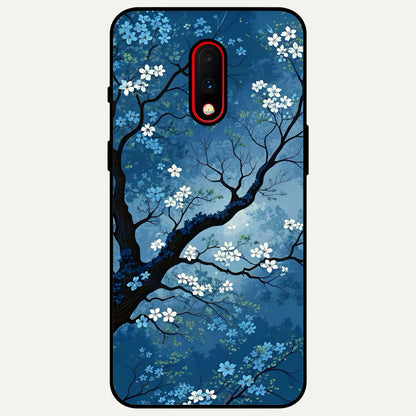  Blue Tree Serenity Glass Case For OnePlus 7 back cover – full design glossy printed glass finish