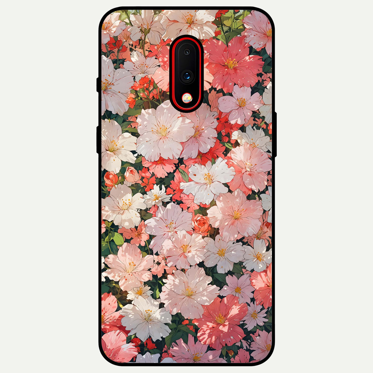  Blush Bloom Field Glass Case For OnePlus 7 back cover – full design glossy printed glass finish