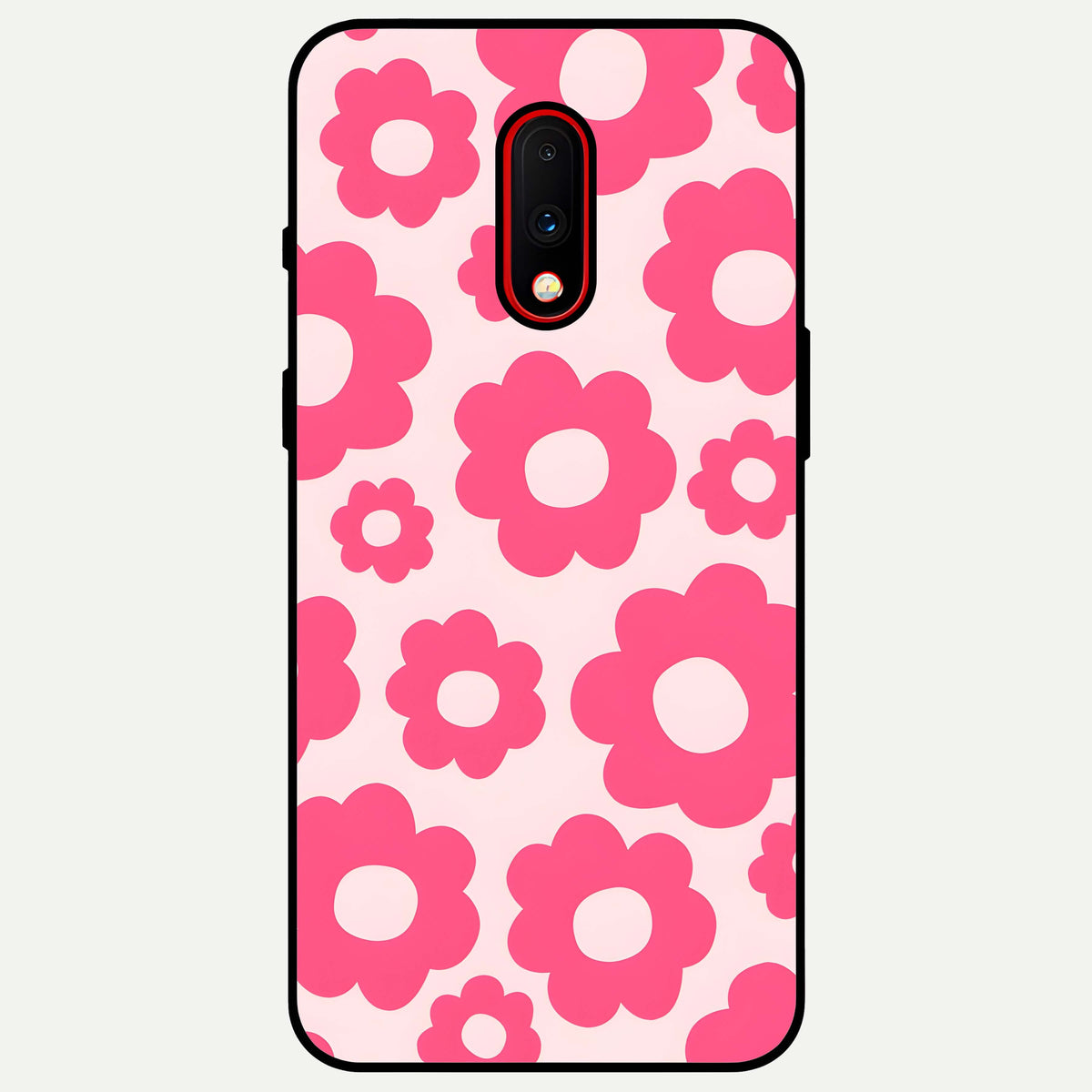  Blush Flower Pop Glass Case For OnePlus 7 back cover – full design glossy printed glass finish