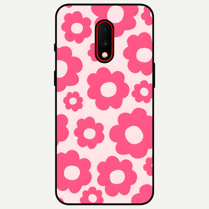  Blush Flower Pop Glass Case For OnePlus 7 back cover – full design glossy printed glass finish