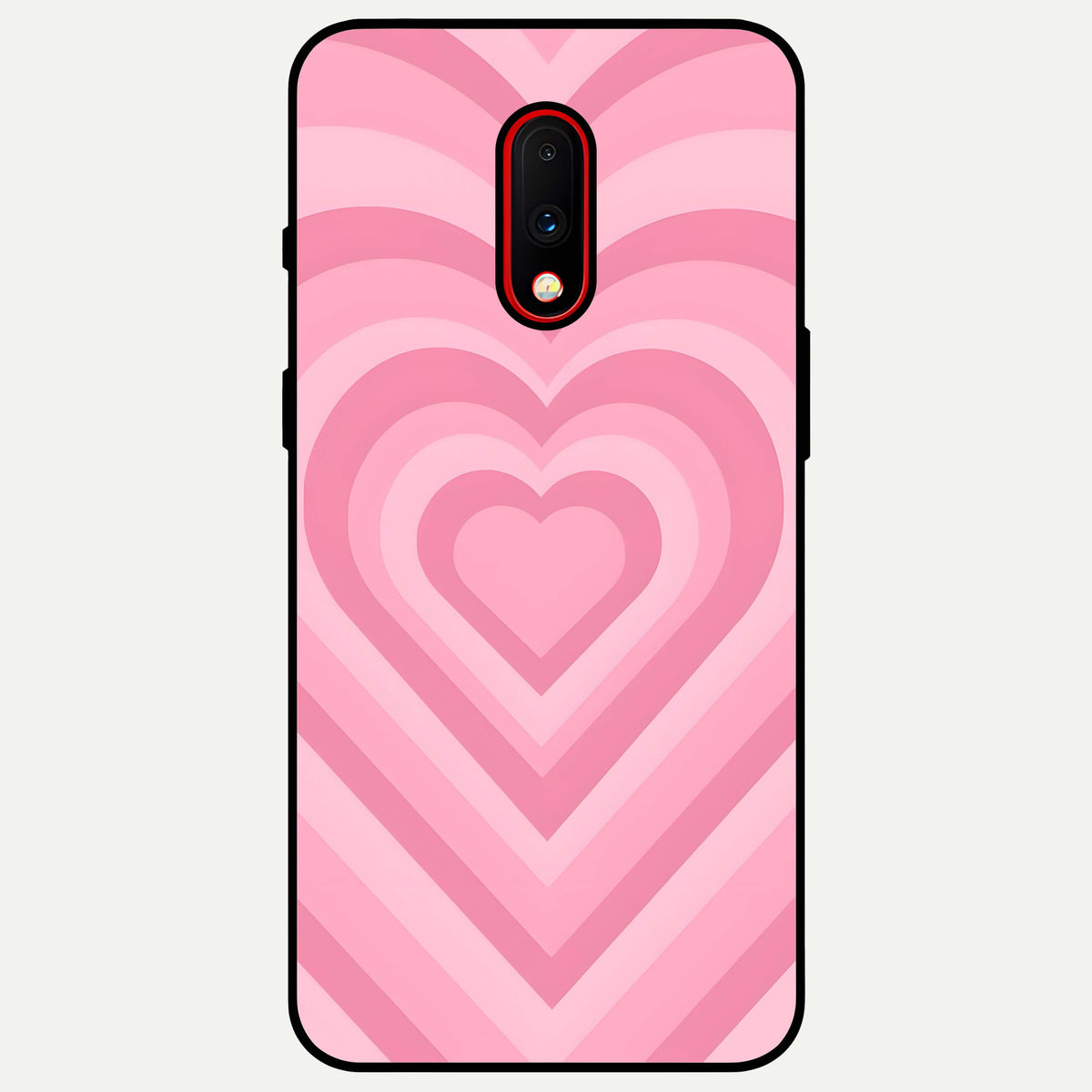  Blush Heart Waves Glass Case For OnePlus 7 back cover – full design glossy printed glass finish