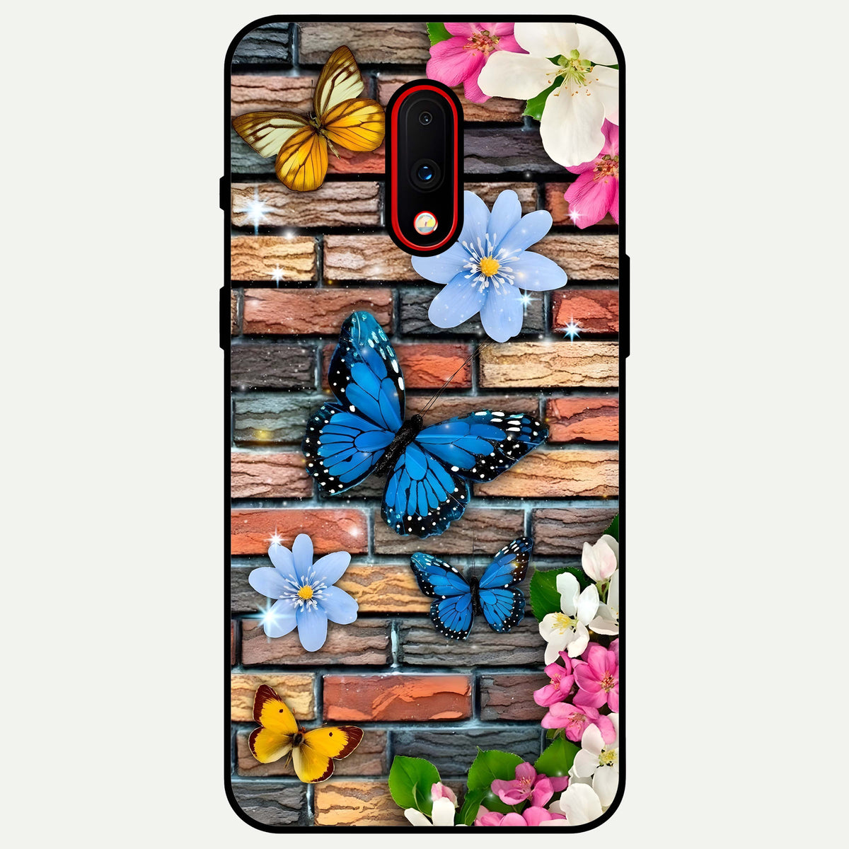  Brick Bloom Flight Glass Case For OnePlus 7 back cover – full design glossy printed glass finish