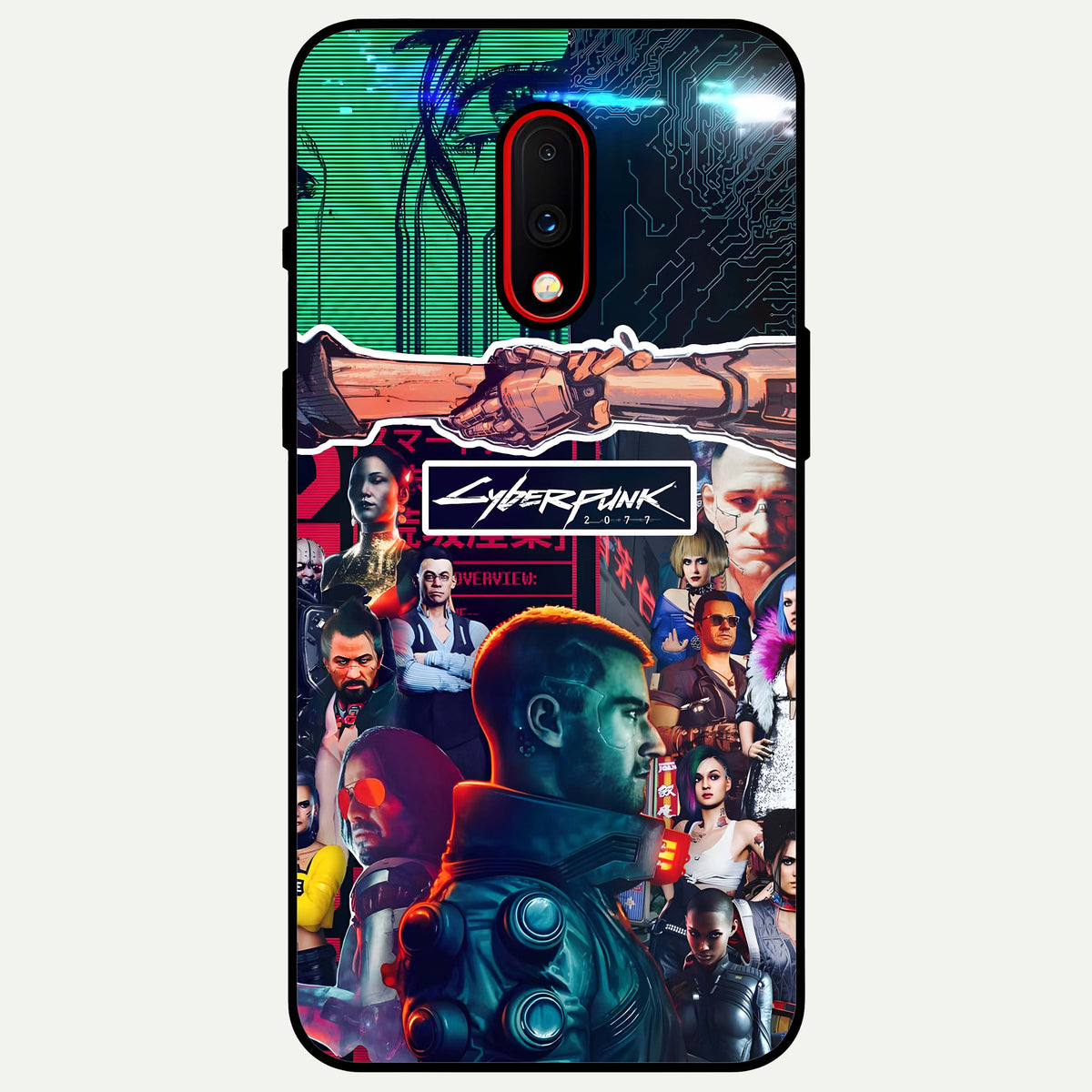  CYBERPUNK Legacy Glass Case For OnePlus 7 back cover – full design glossy printed glass finish