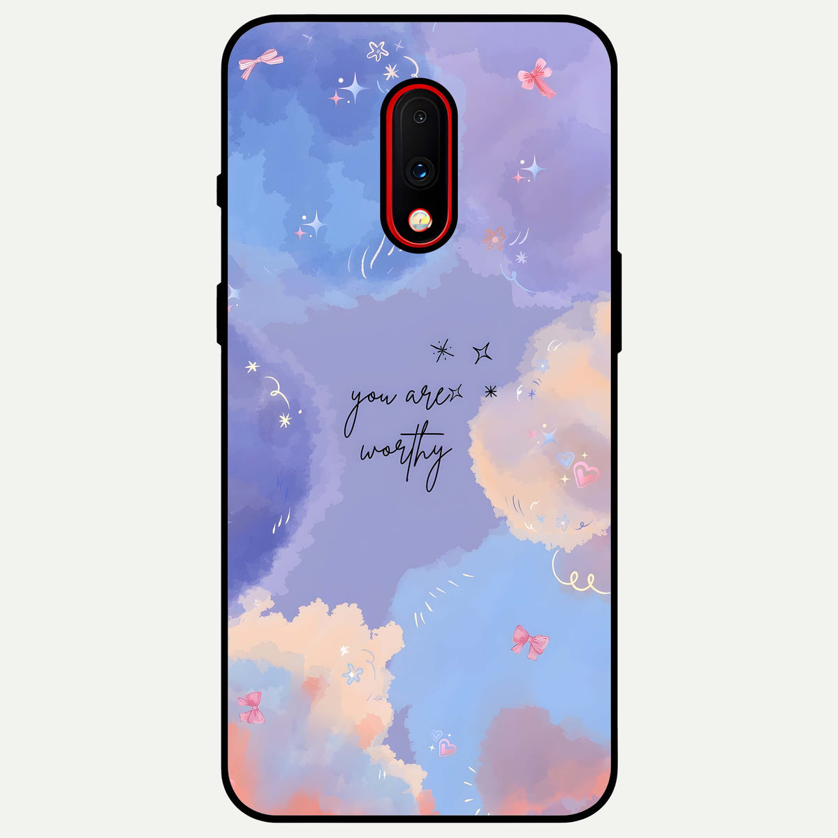  Celestial Cloud Magic Glass Case For OnePlus 7 back cover – full design glossy printed glass finish