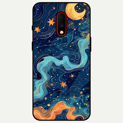  Celestial Dream Flow Glass Case For OnePlus 7 back cover – full design glossy printed glass finish